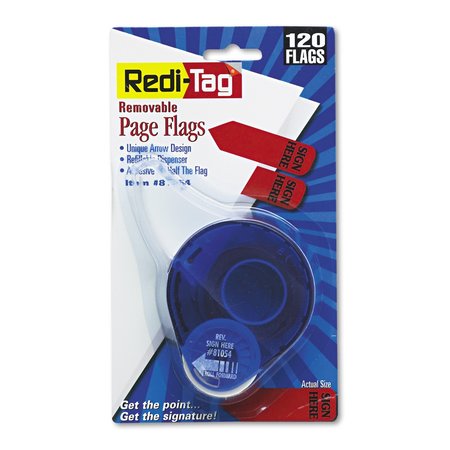 Redi-Tag Flag, ReversibleSignHere, Red, PK120 81054